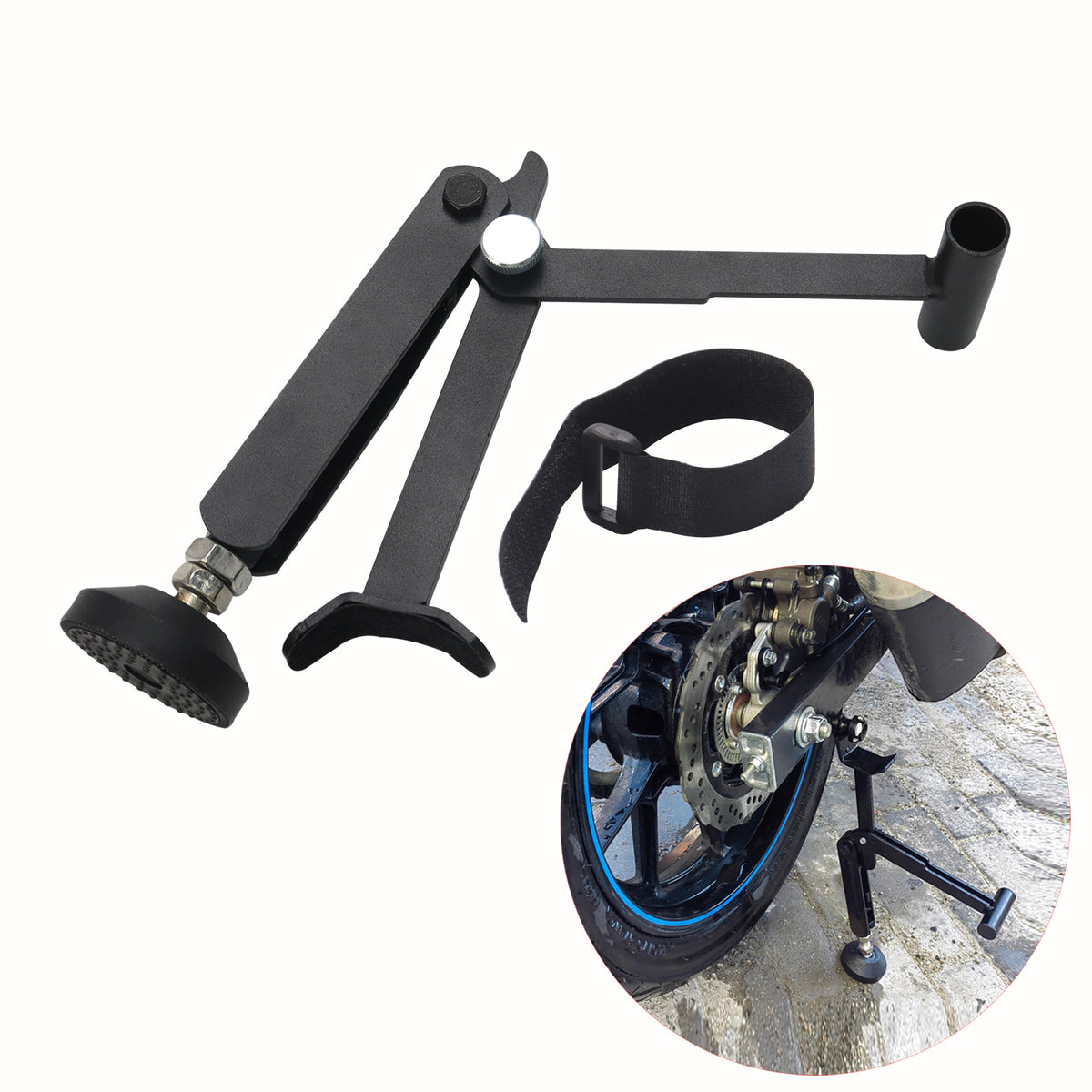 Portable Folding Motorcycle Stand for Maintenance and Cleaning