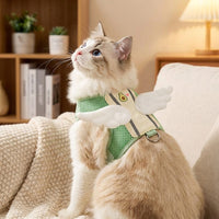 Cat Harness with Angel feathers, Breathable Mesh Vest Design, Adjustable Walking Harness for Outdoor Cat Walking and Exercise Activities
