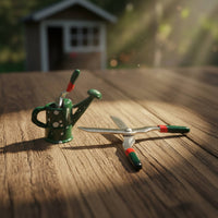 Metal Miniature Garden Tools Set, 1:12 Scale Dolls House Accessories, 3 Pcs Watering Can, Pruning Shears, Trowel for Creative Play & Micro Landscape