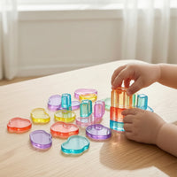 Translucent Acrylic Blocks Open-Ended Sensory Building Blocks Gift-Ready Toy Rainbow for Toddlers