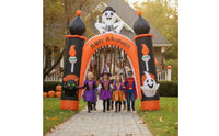 Halloween Archway Decoration Outdoor Inflatable Archway with Skeleton Yard Halloween Inflatable for Homeowners