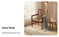Upholstered Wooden Chair with Armrests Spindle Spine Dining Chair Sturdy Wood Legs Minimalist Design for Office Workers