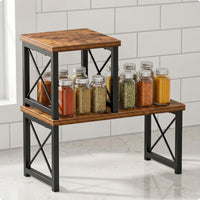 Twotier Desk Shelf uncoveredFrame Rectangular Desktop Stand Space Saving