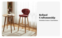 Upholstered Bar Stool with Backrest Modern Design Counter Chair Stable Base Cushioned Seat for Homeowners, Kitchen