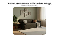 Luxurious Deep-Seat Couch French Retro Design Deep Seat Cushiony Couch Skin-Friendly Sofa for Business Owners, Apartment Dwellers, Boutique, Lounging