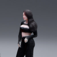 1/64 Standing Female Figurine Decorative 3D Printed Figurine Photography Prop Resin Miniature Figure for Model Display