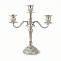 Three-Arm Candelabra Ornate 3-Arm Candle Holder Embossed for Dining Table