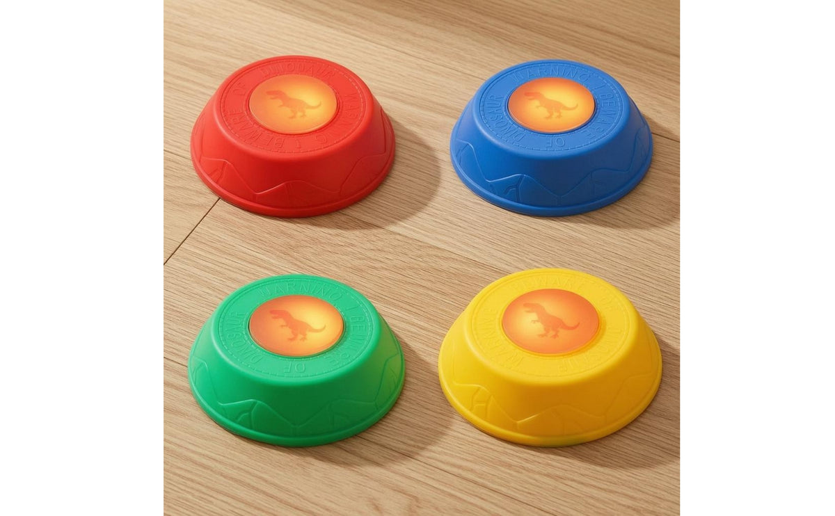4 Pieces Dinosaur Stepping Stones Textured Sensory Stepping Stones Balance Play Set Molded Surface Movement Skills