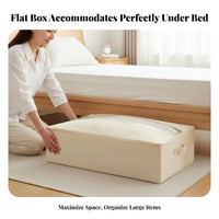 Under-Bed Storage Box Flat shape Foldable Underbed Bag fastenered Closure