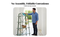 Floor-Standing 4-Tier Foldable Pot Holder Multi-Tiered Plant Stand Vintage aesthetic Display Rack Space-Saving for Gardeners, Homeowners, Balcony, Living Room, Patio