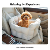 Built-in Safety Leash Front Seat Pet Nest Easy to Install Dog Booster Car Seat Machine Washable for Cat Owners, Travelers, Road Trips, Home