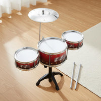 With Lights and Vocal Amplifier Junior Jazz Drum Kit Music Enlightenment Kids Drum Set Easy Assembly Toy Percussion Set for Beginners