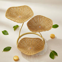 3 Tier Fruit Basket with Metal Stand Shallow Trays Home Organizer Decorative