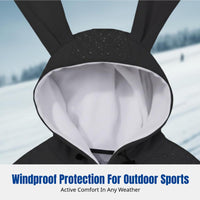 Ski Suit with Hare Ear Hoodie, Windproof Waterproof, Outdoor Snowboard, Unisex