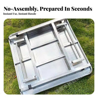 Rectangular Camp Desk Foldable Adjustable Height Utility Table Space-Saving sturdyDuty for Students, Families, Barbecue