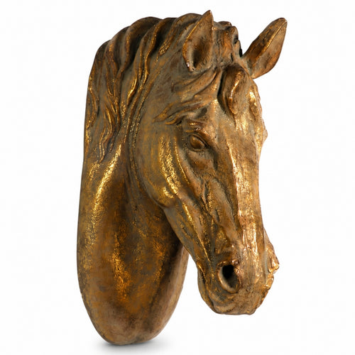 Faux Horse Head Wall Decor Antique Bronze Horse Head Wall Mount Realistic for Equestrians
