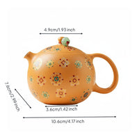 Classic Teapot Traditional Style Yixing Clay Teapot Hand Painted Floral Pattern Traditional Tea Pot