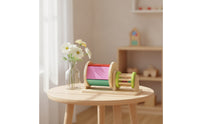 Colorful Wooden Toy with Rotating Drums Educational Wooden Rotating Drum Vibrant Rotating Drum Toy Tabletop for Preschoolers