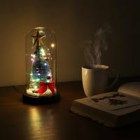 Light-Up Glass Christmas Tree Ornament Mini LED Night Light Desktop Decoration Creative Christmas Gift