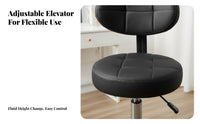 Adjustable Padded Round Stool Thickened padding Height-Adjustable Caster Stool