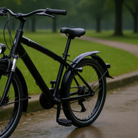2 Pieces 16-Inch Bike Mudguards Glossy Cycle Mudguard Set Metal Support Rods