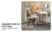 Padded Four-Leg Rotating Chair Ergonomic Design Vanity Seat Modern Design Noiseless Rotation for Students, Teens, Study Room