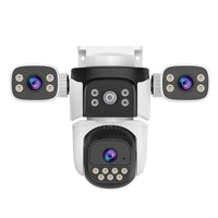 Outdoor Camera 360 Degree Wide Angle Gun-Ball Linkage Three-Lens Dual Picture Home Surveillance Camera Gun-Ball Linkage EU Standard