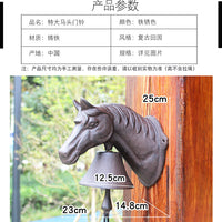 欧美乡村复古创意个性铸铁门铃铁艺门铃壁铃手摇门前铃大马头门铃