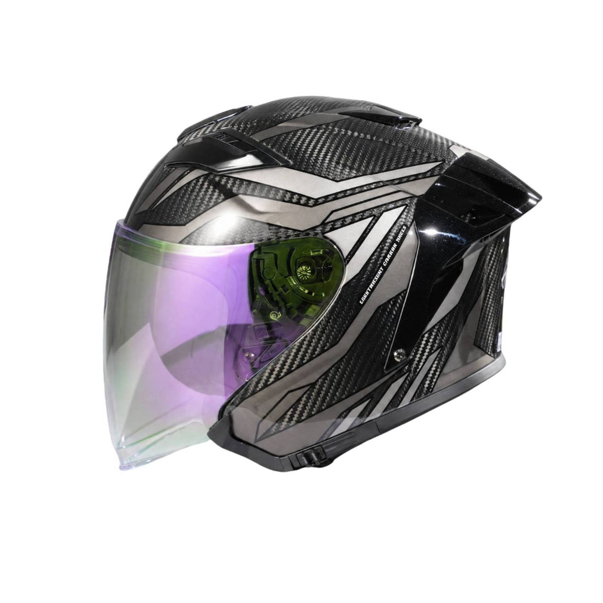 Helmet with Dual Visor Aerodynamic Carbon Fiber Helmet Lightweight Vented for Motorcyclists, Motorcycle Riding, Daily Commuting