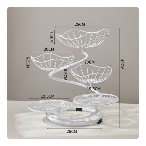 Tiered Fruit Basket Decorative Multi-Layer Snack Basket Space Saving