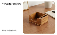 Desktop Organizer with 3 Pen Slots Multi-Functional Pen and Sticky Note Holder