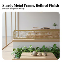Openwork Metal Railing Freestanding Booth Divider Modern Aesthetic for Cafes