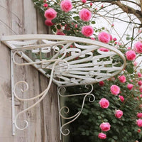 Wrought Metal Wall Canopy Distressed Finish Decorative Awning for Patio, Balcony