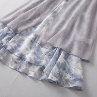 Wedding Guest Dress and Jacket Set for Women with Floral Print, Plus Size Backless Ruffle Two Piece with Cardigan, Extended Sizing