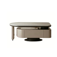Coffee Table with Storage Natural Simplicity Artistic Look Rotating Table with Storage Minimalist & Theme Two-Level Design