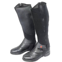 Children's Equestrian Leg Guards with Breathable Mesh and Cowhide
