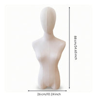 Dress Form with Head Freestanding Female Mannequin Torso Decorative Cloth Covered Mannequin for Boutique