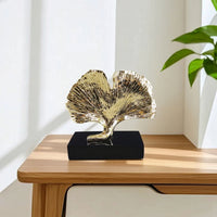 Ginkgo Leaf Sculpture Sculptural Ginkgo Leaf Ornament Compact for Desk, Entryway