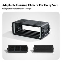 Rack Mount Carrying Container Portable 2U Rack Container Sturdy Safeguarding Container for Audio Engineers, Sound Technicians, on-Stage Performances