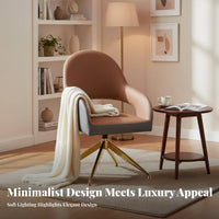 Upholstered Rotating Armchair Comfortable Seating Dining Chair Luxury Stylish High-Resilience Padding for Residents, Restaurant