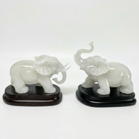 Stone Elephant Statue Decor, Feng Shui Elephants Pair Statues, Decorative Elepha #variant:18*11*12-17 cm, Base Height 3cm