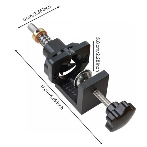 35 Mm Hinge Hole Jig Easy to Use 35mm Hinge Boring Clamp Adjustable Cabinet Door Hole Drill Jig for Woodworkers, Carpenters