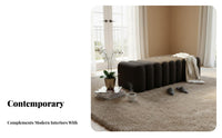 Luxurious Design Rectangular Ottoman Bench Soft and Comfortable Segmented Ottoman Thick Cushion Long Stool Multi-Purpose for Interior Decorators, Shop Owners, Entryway, Bedroom, Dressing Room, Retail Retail Shop