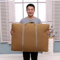 Sturdy Canvas Storage Bag for Clothes, 129.6L Cubic Storage Bags with Reinforced Corners, Foldable Open-Top Moving Container for Bedroom