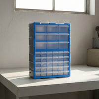 Stackable Drawer Cabinet with 39 Drawers Translucent Modular Drawer Organizer Clear Parts Organizer with Drawers Transparent for Workshop