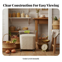 Moisture-Proof Rice Storage Bin Complimentary Rice Storage Container Includes Measuring Cup for Families