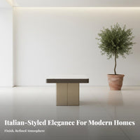 2 Pieces Italian Aesthetic Nesting Table Set Marble Pattern Square Combination Tables Luxury Design Living Room Furniture Space-Saving for Interior Designers, Homeowners, Apartment Dwellers, Small Areas, Lounge Area