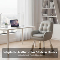 Armless wheeled Chair Comfortable Vanity Stool Space Saving for Bedroom, Students