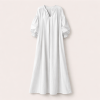 Maxi Dresses for Women UK with V-Neck and Pockets, Summer Beach Dress in Polyester Blend, Plus Size Long up to 5XL, Lantern Sleeve