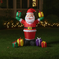 Large Inflatable Santa with Gift Boxes Cheerful Outdoor Christmas Decoration Festive Christmas Yard Decor Giant for Porch